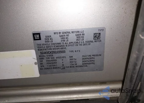 2014 Buick Enclave Premium из США, поврежденный, VIN 5GAKVCKD5EJ225660